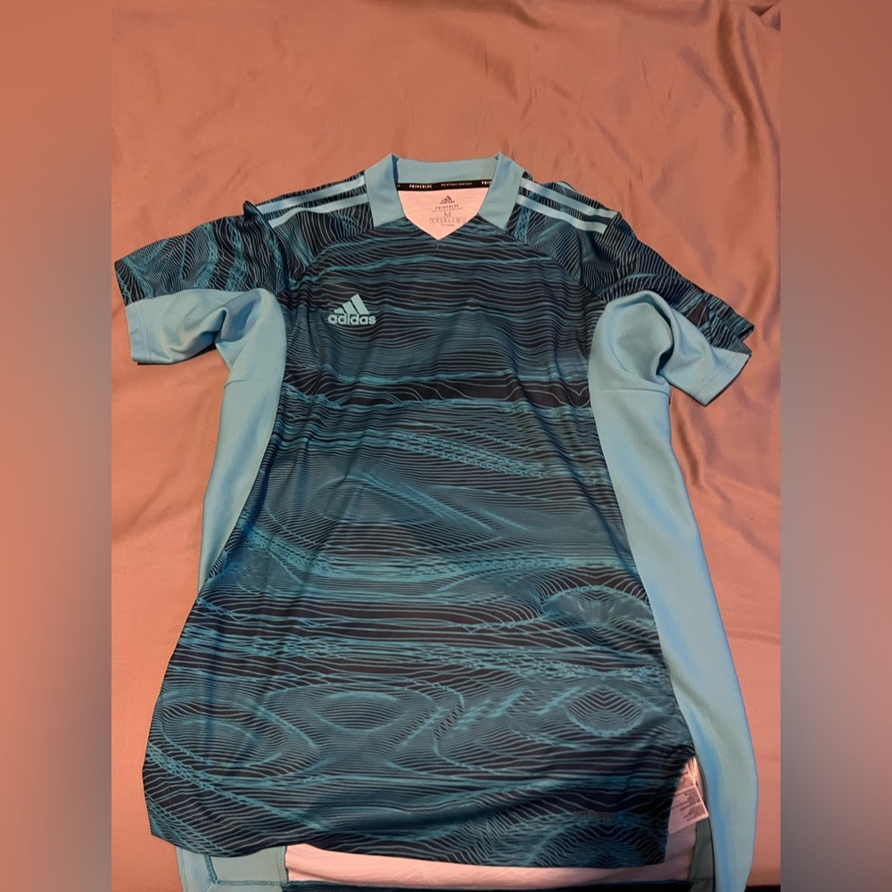 Adidas Condivo 21 PrimeBlue Short Sleeve Goalkeeper Jersey, Mens Medium